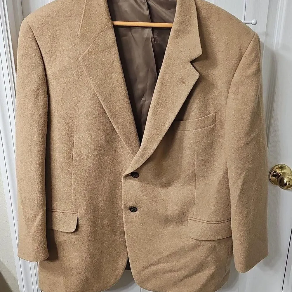 Botany 500 Vintage 100% Camel Hair Single Breasted Blazer L